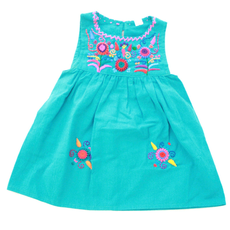 Flores Baby Dress-Teal