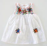 Flores Baby Dress-Blanco