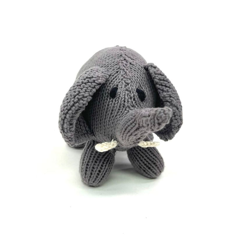 Kenana Knitters Hand Knitted 100% Organic Cotton Elephant Stuffed Animal