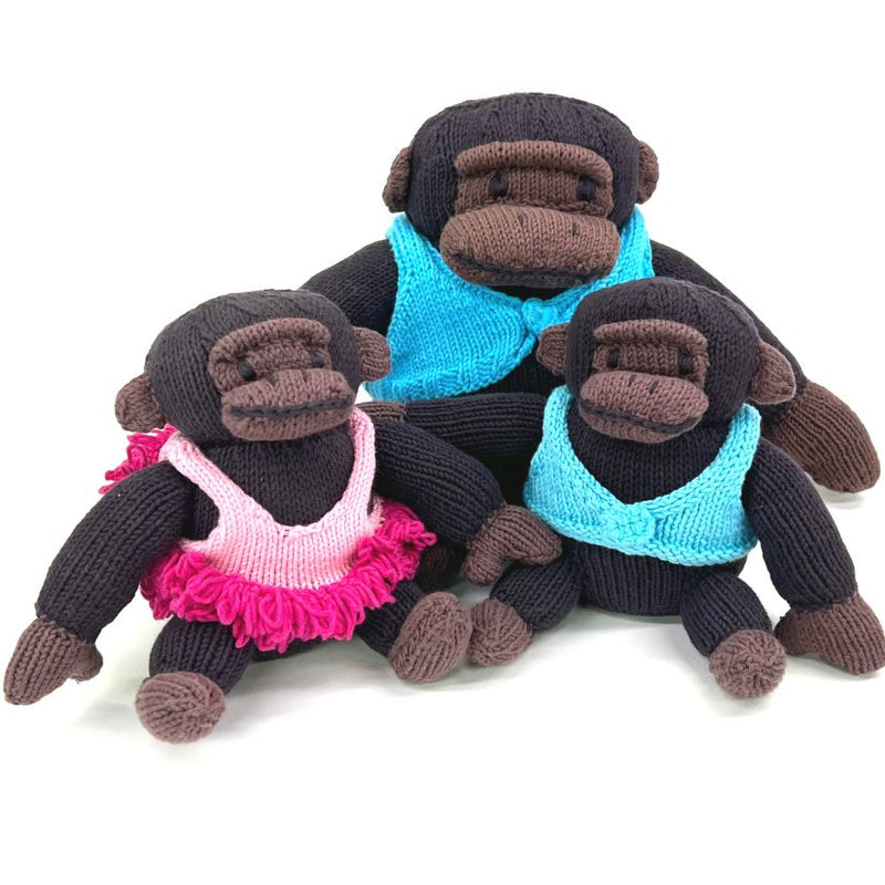 Hand Knitted Dressed Up Gorilla Stuffed Animal