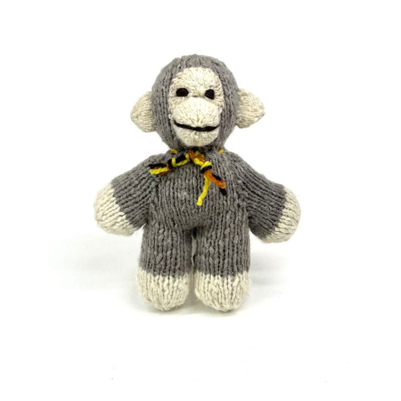 Hand Knitted Homespun Wool Monkey Stuffed Animal