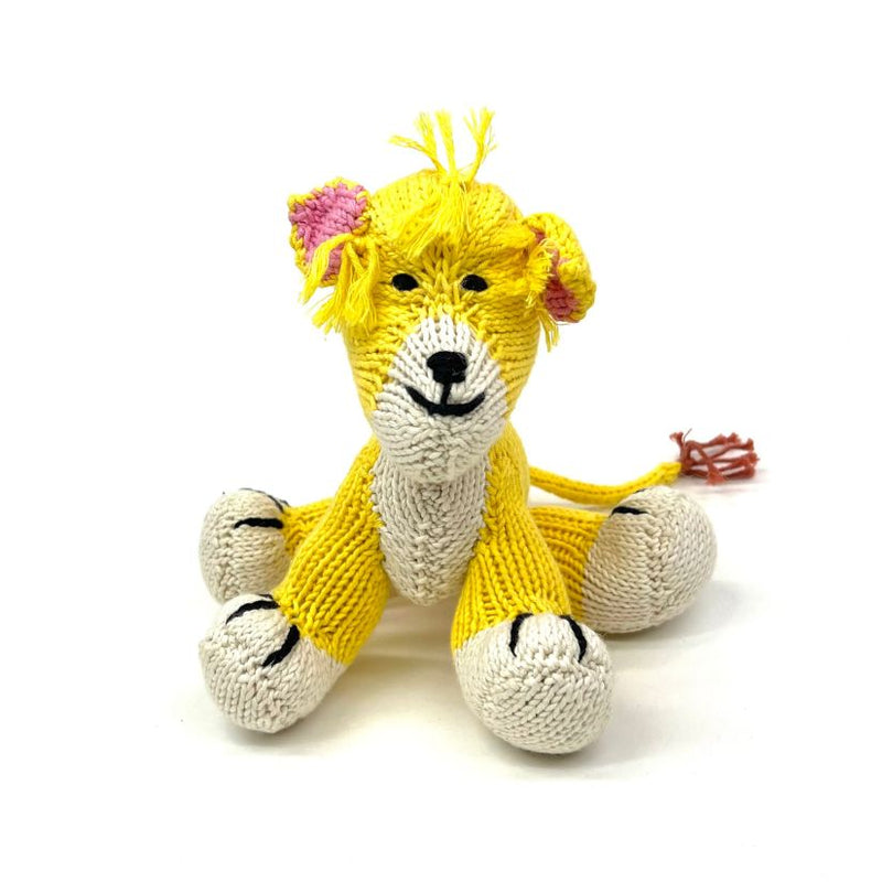 Kenana Knitters Hand Knitted Organic Cotton Lion Stuffed Animal