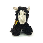 Hand Knitted Homespun Wool Sheep Stuffed Animal - Dark Brown