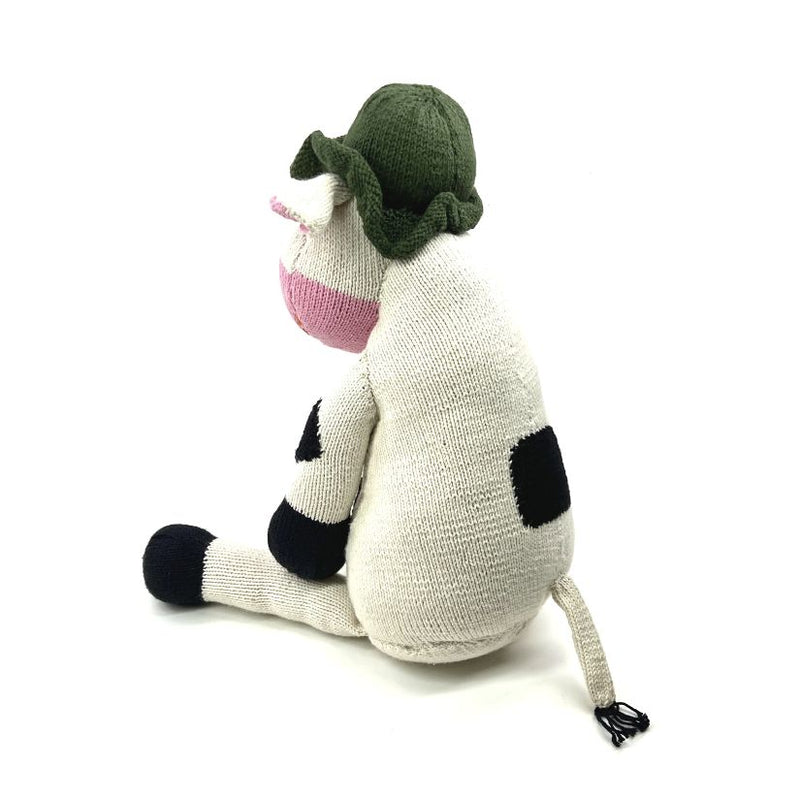 Hand Knitted Cow Stuffed Animal - Large