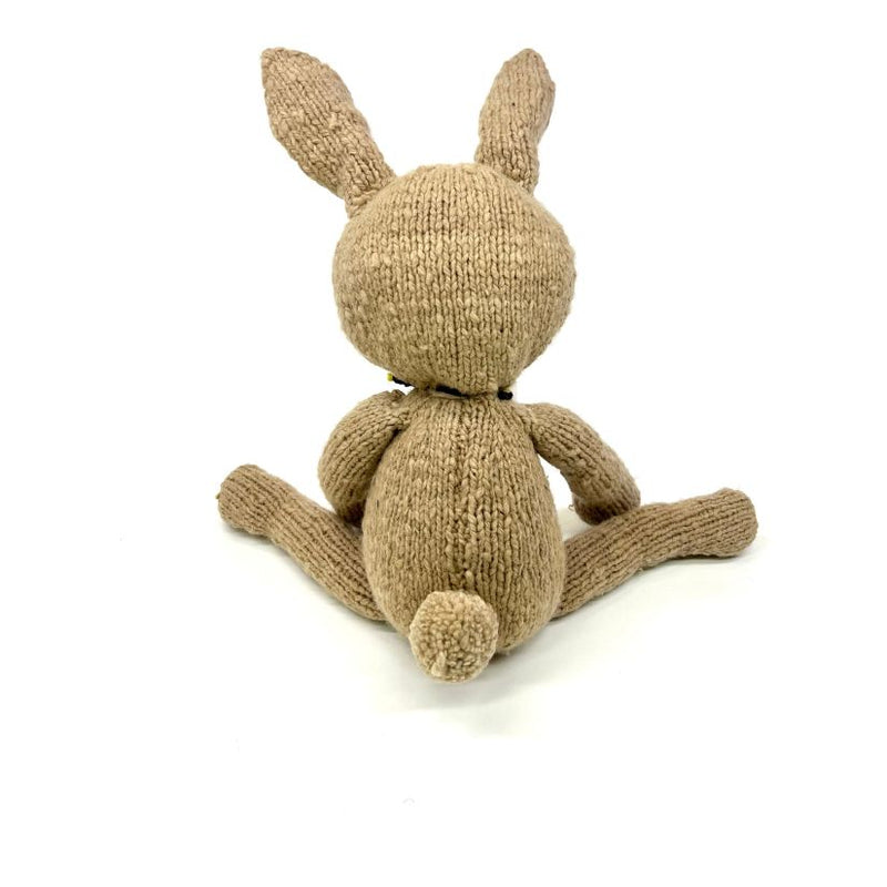 Hand Knitted Homespun Wool Bunny Stuffed Animal