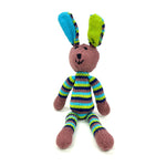 Hand Knitted Organic Cotton Rainbow Rabbit Stuffed Animal