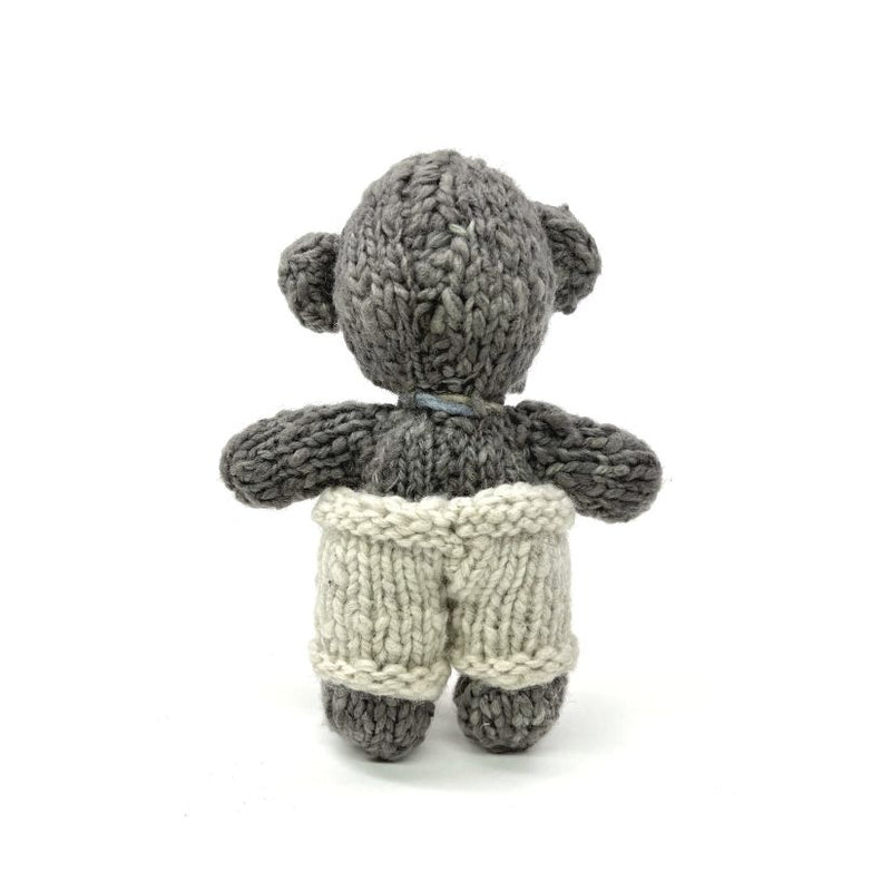 Hand Knitted Homespun Wool Mini Bear Stuffed Animal