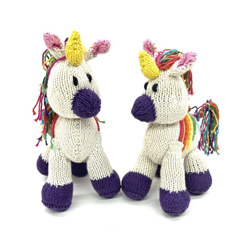 Kenana Knitters Hand Knitted Unicorn Stuffed Animal