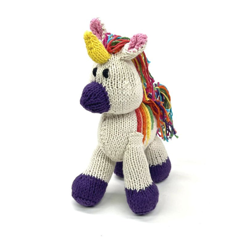 Kenana Knitters Hand Knitted Unicorn Stuffed Animal