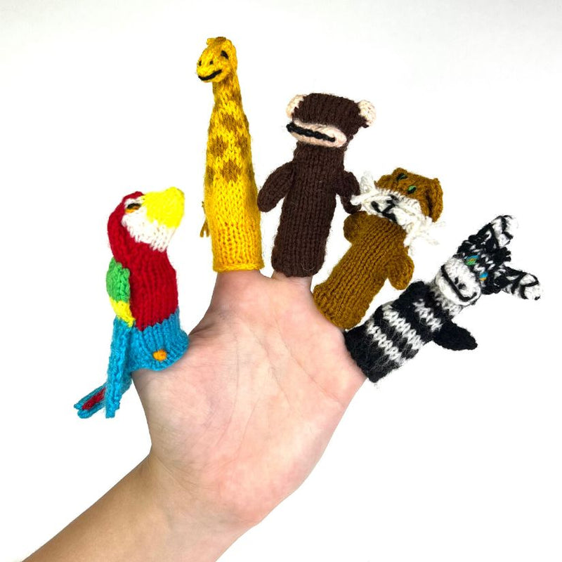Hand Knitted Acrylic Wool 5 Finger Puppets