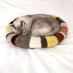 Hand Knitted Homespun Wool Pet Bed