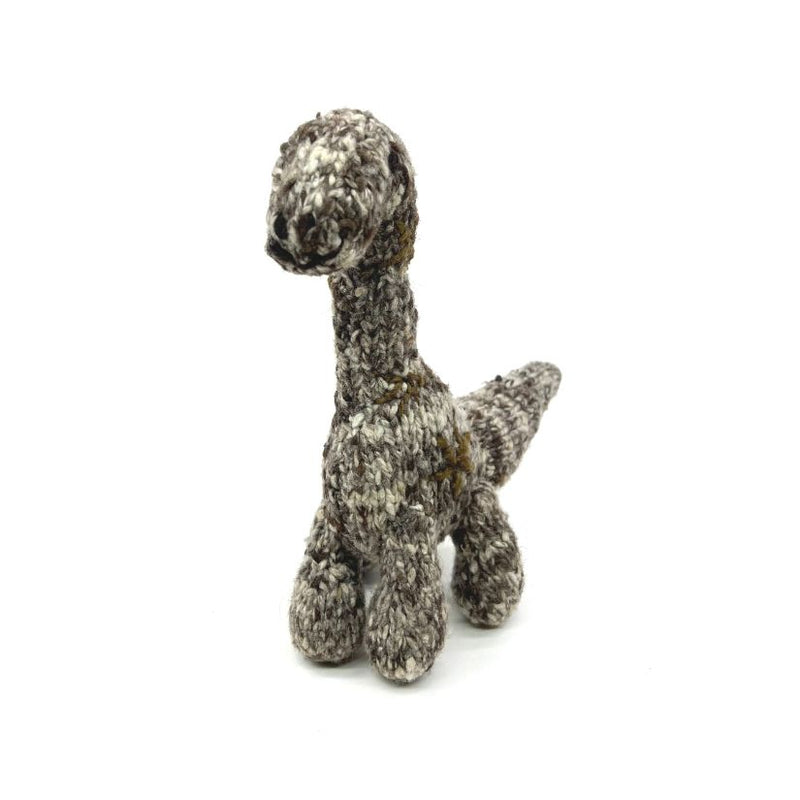 Hand Knitted Homespun Wool Dinosaur Stuffed Animal