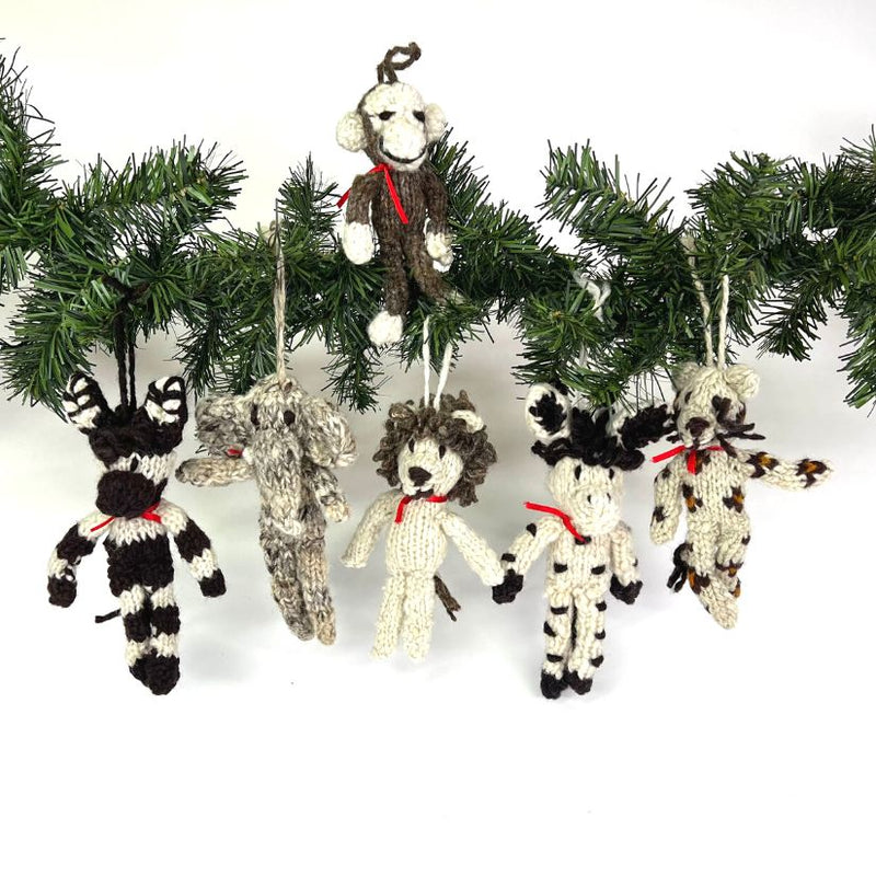 Kenana Knitters Hand Knitted Kenyan Animal Christmas Ornaments