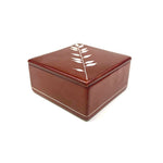 African Bamboo Square Soapstone Box