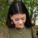 Kantha Textile 9-Bead Necklace