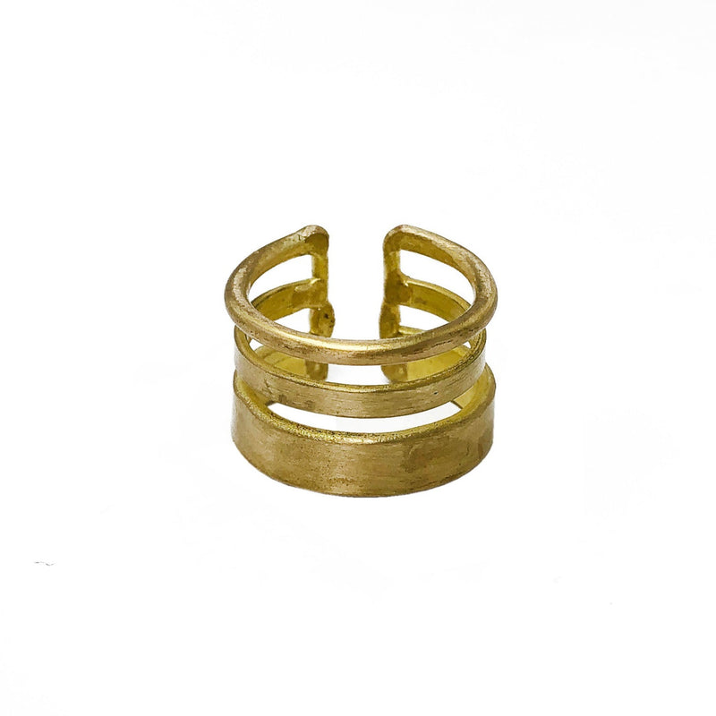 Triple Band Brass Ring