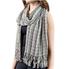 Organic Cotton Scarf - Linear Black & White