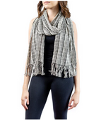 Organic Cotton Scarf - Linear Black & White