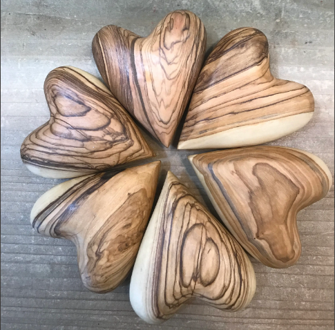 Olive Wood hearts, wooden love hearts, large, medium, small