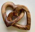 Palestinian Olive Wood Hearts Entwined