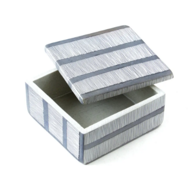 Gray Dash Soapstone Trinket Boxes