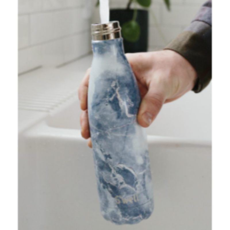 24 oz Marble Water Bottle Stainless Steel with Straw 4 Lids