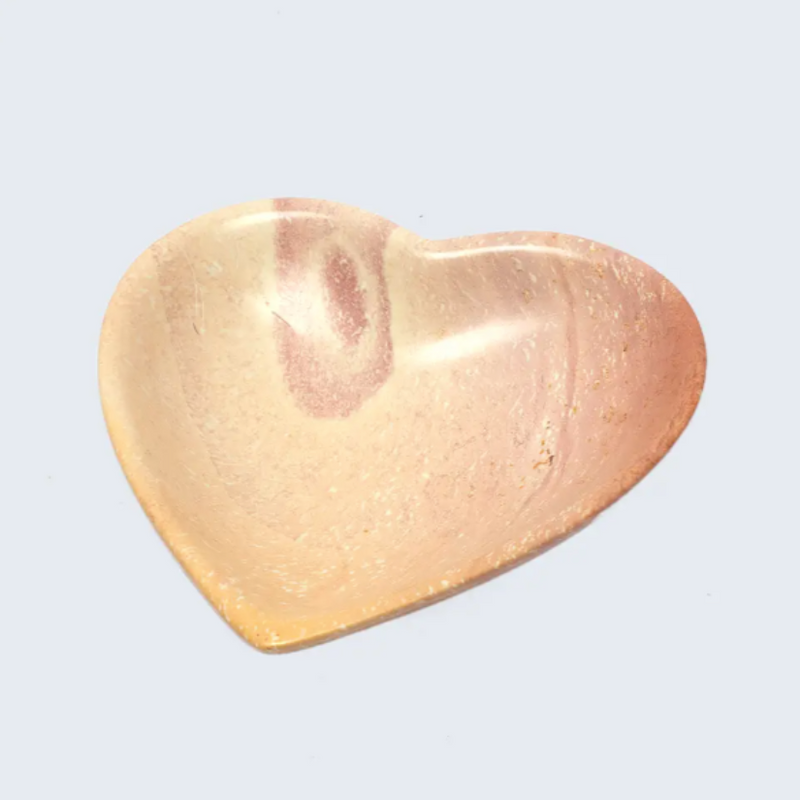 Kenyan Hand Carved Soapstone Heart Dish