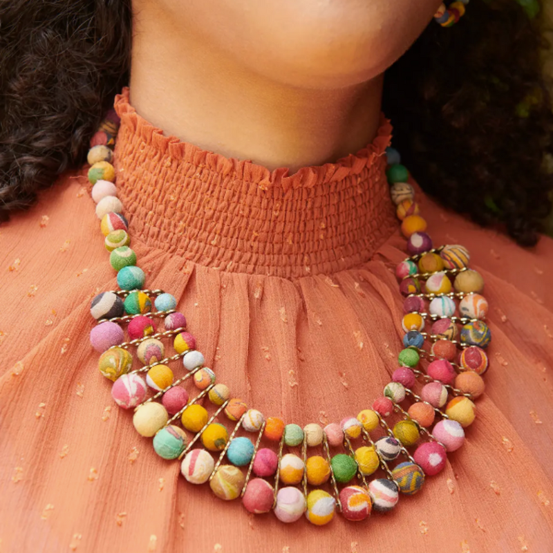 Kantha Gilded Collar Necklace