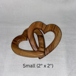 Palestinian Olive Wood Hearts Entwined