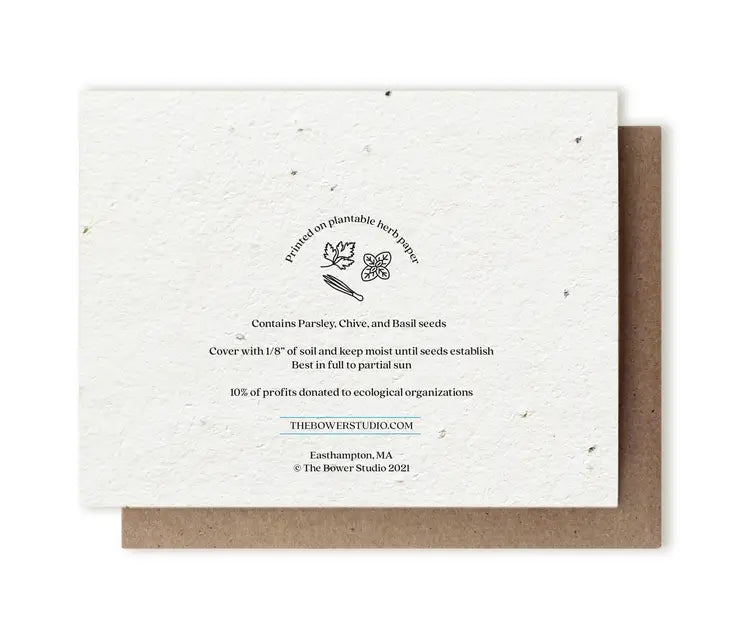 Botanical Thank You Plantable Herb Seed Card