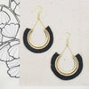 Contoured Fringe Earrings - Black