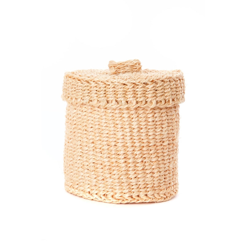 Blush Sisal Lidded Container Basket