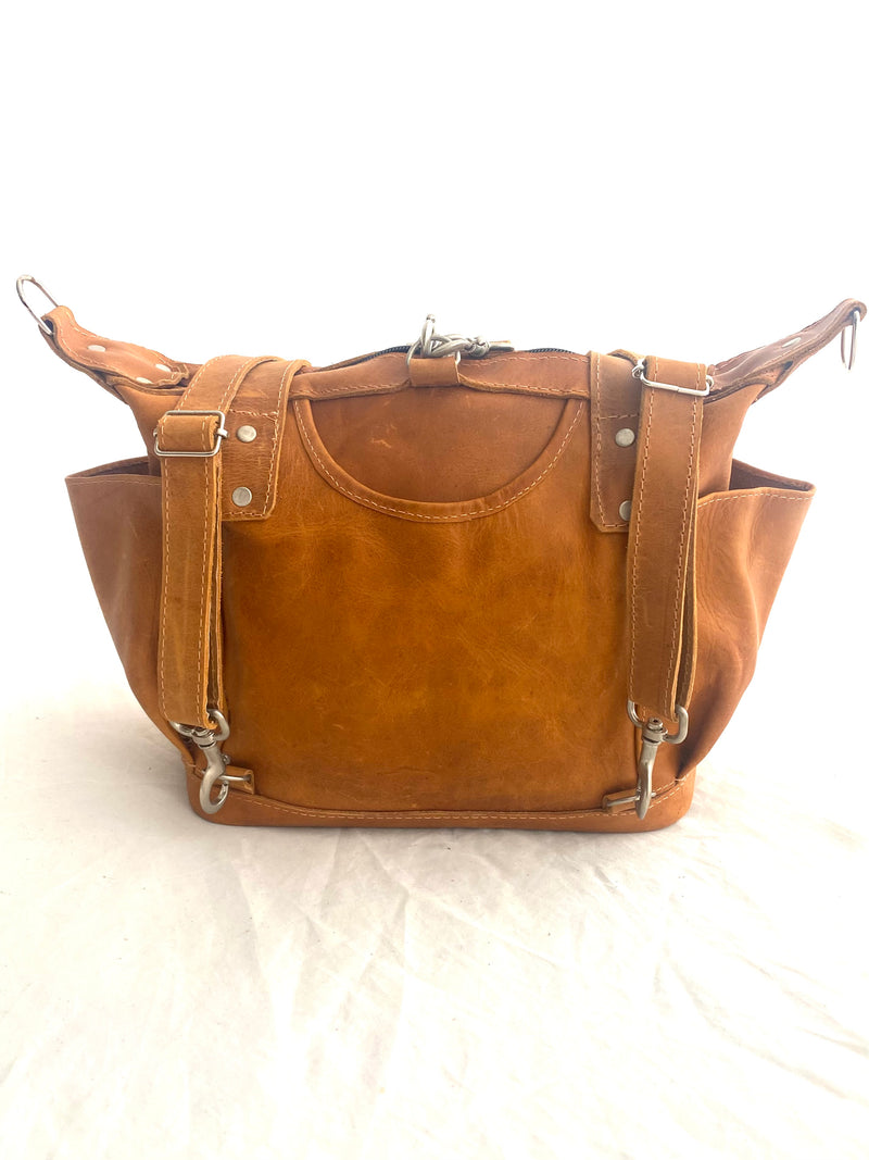 Convertible Everyday Bag- Leather & Huipil