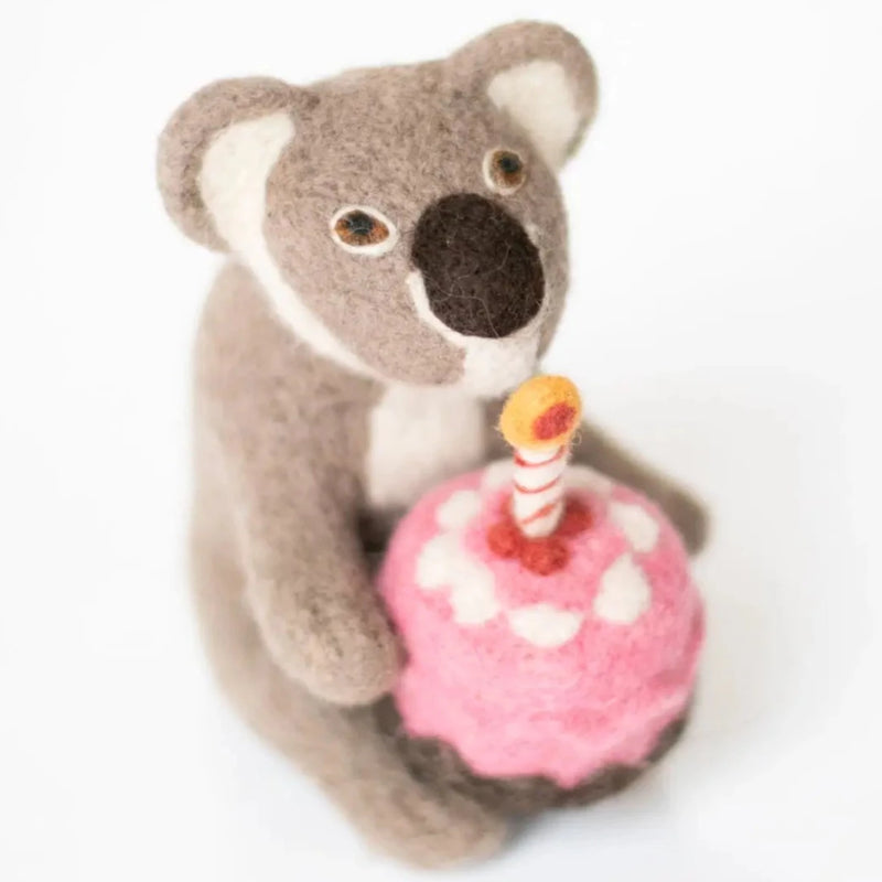 Handmade Felt Koala Birthday Bear